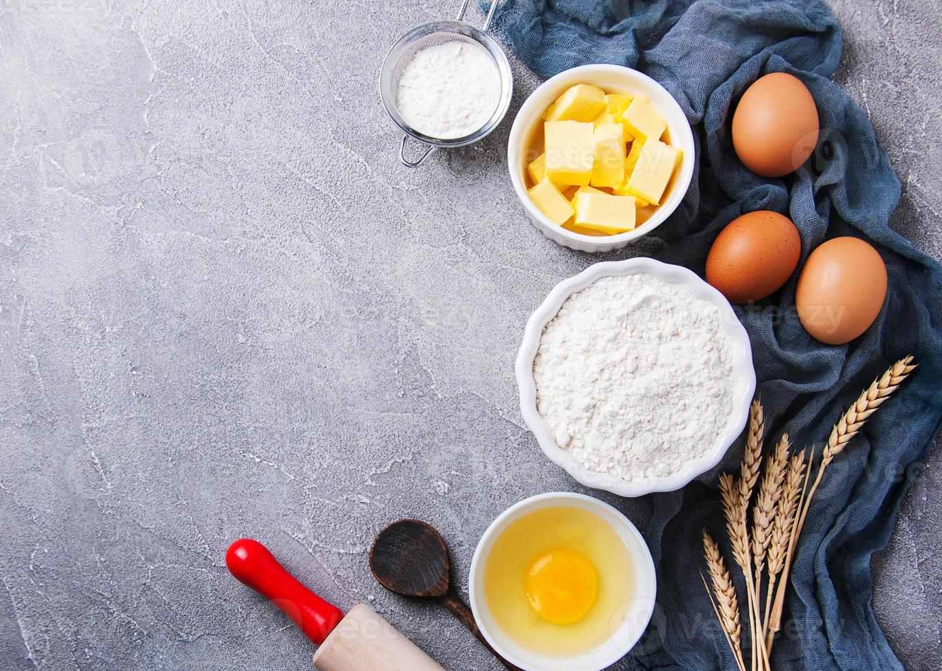 Baking ingredients for pastry photo