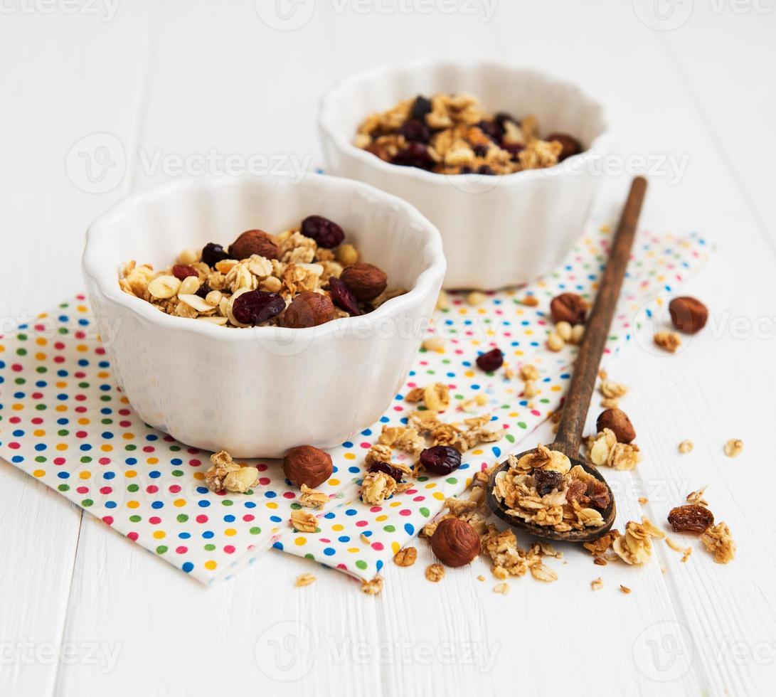 granola casera en una mesa foto