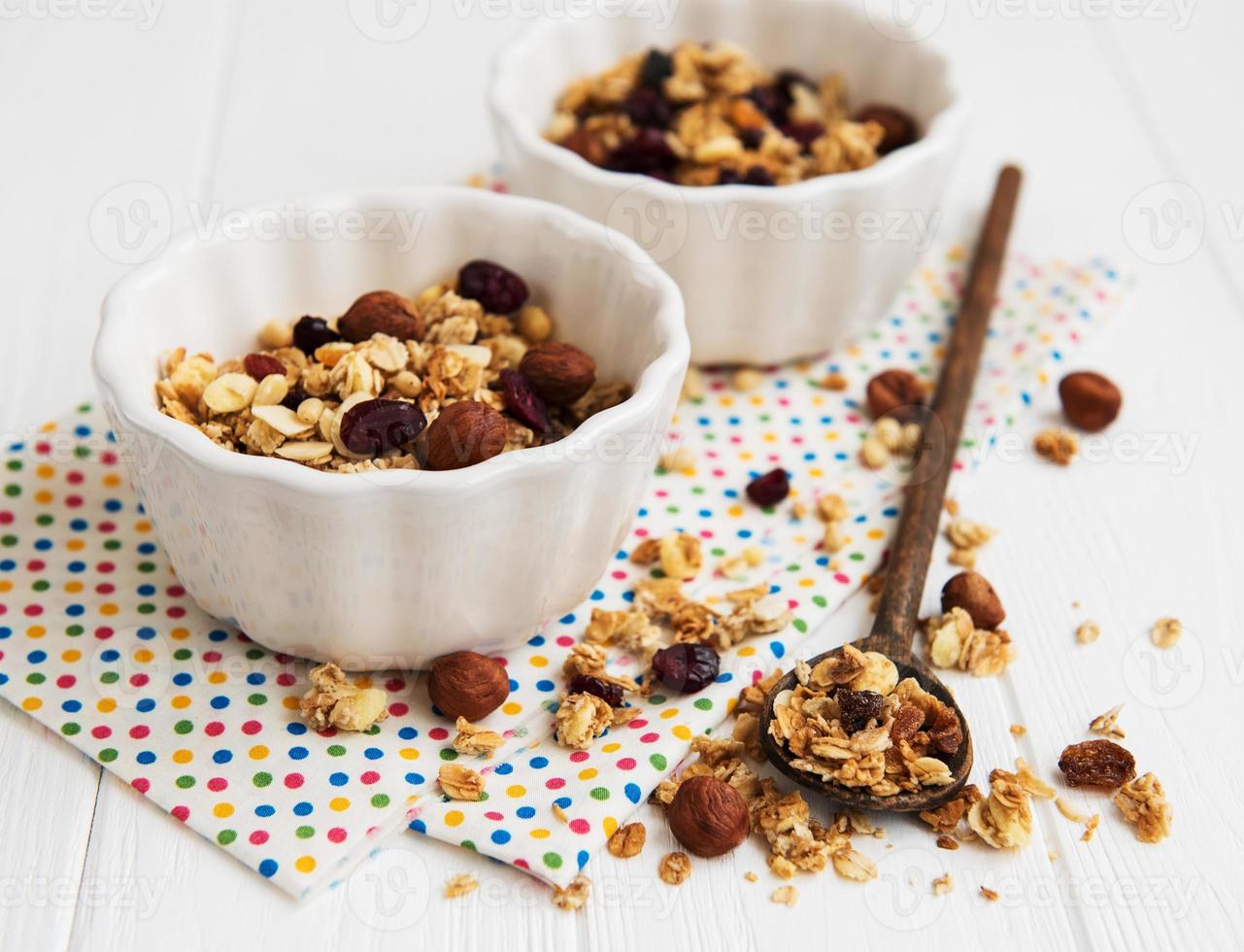 Homemade granola on a table photo