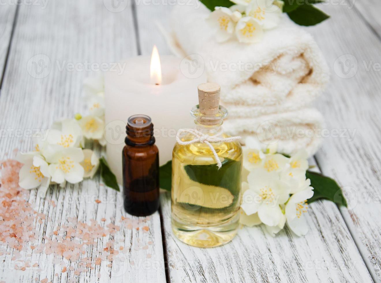 Spa concept with jasmine flowers photo