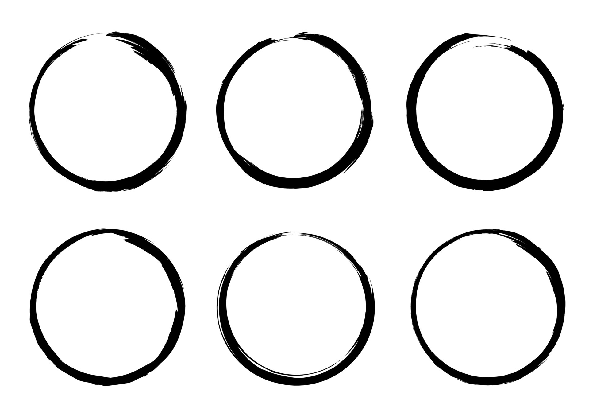 Isolated Circle Grunge Brush Border Frames Collection Set. Premium Vector 5248239 Vector Art at