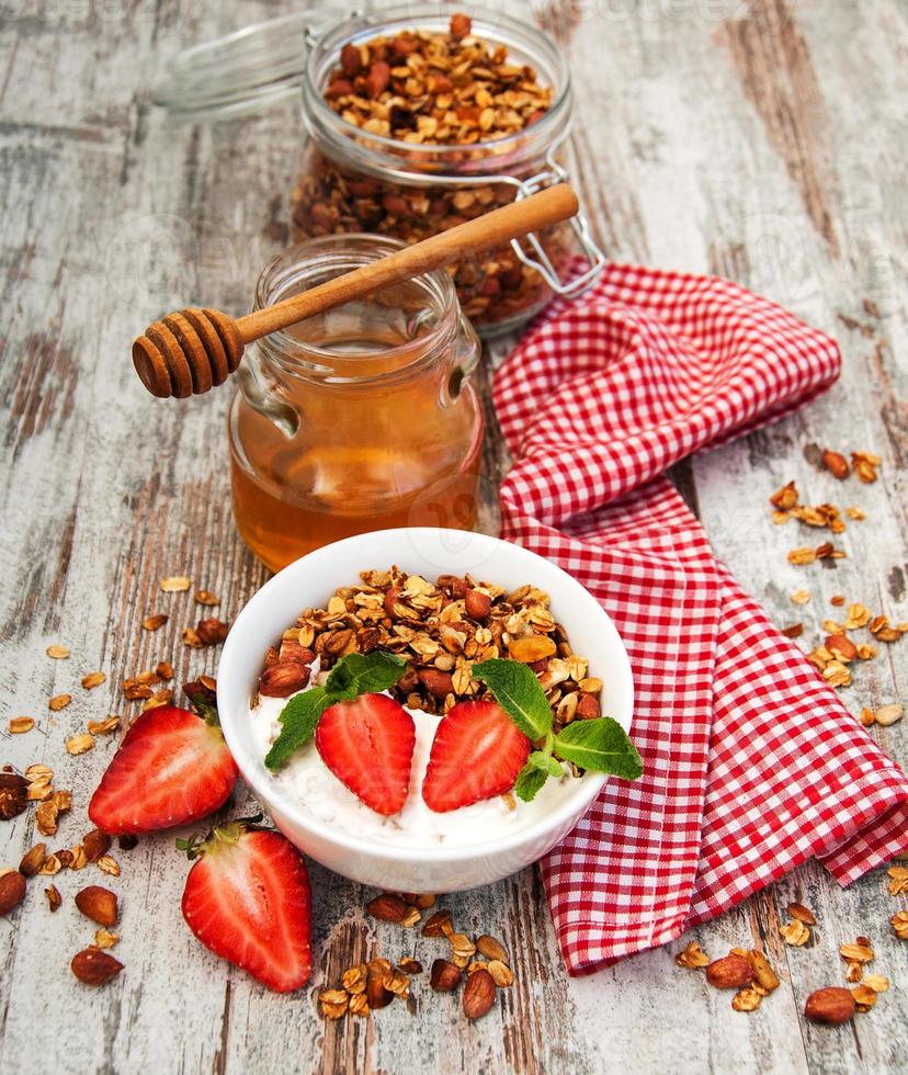 Homemade baked granola photo