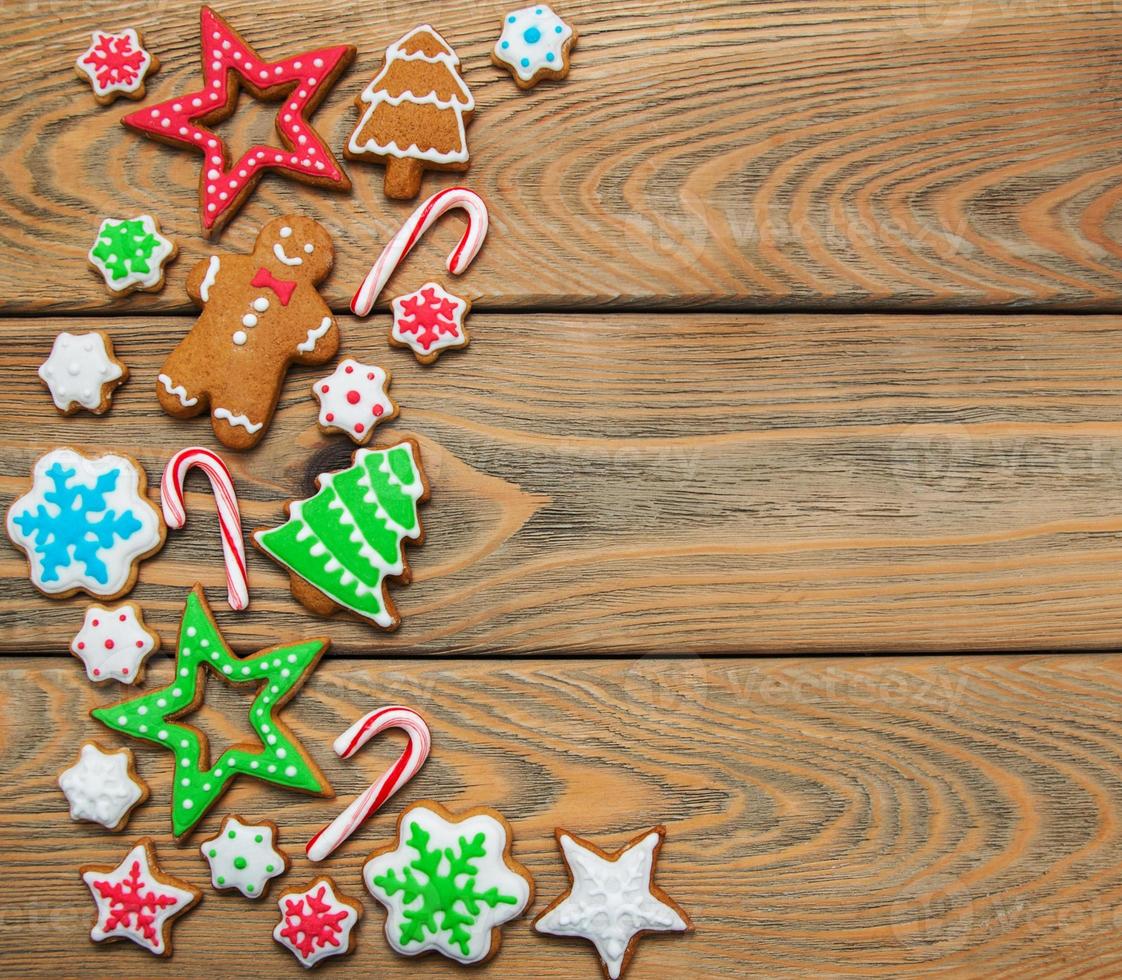 Christmas ginger and honey colorful cookies photo