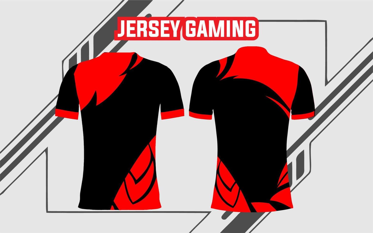 jersey printing design for e-sport gaming front and back mock-up display vector