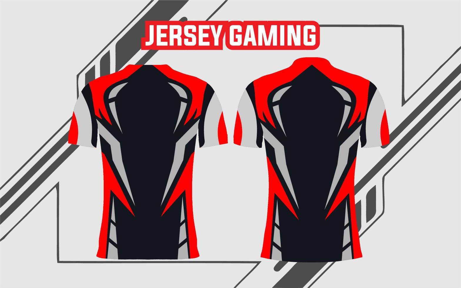 jersey printing design for e-sport gaming front and back mock-up display vector