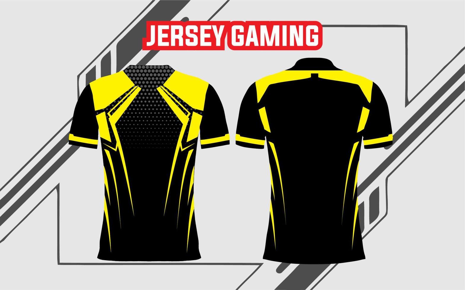 jersey printing design for e-sport gaming front and back mock-up display vector