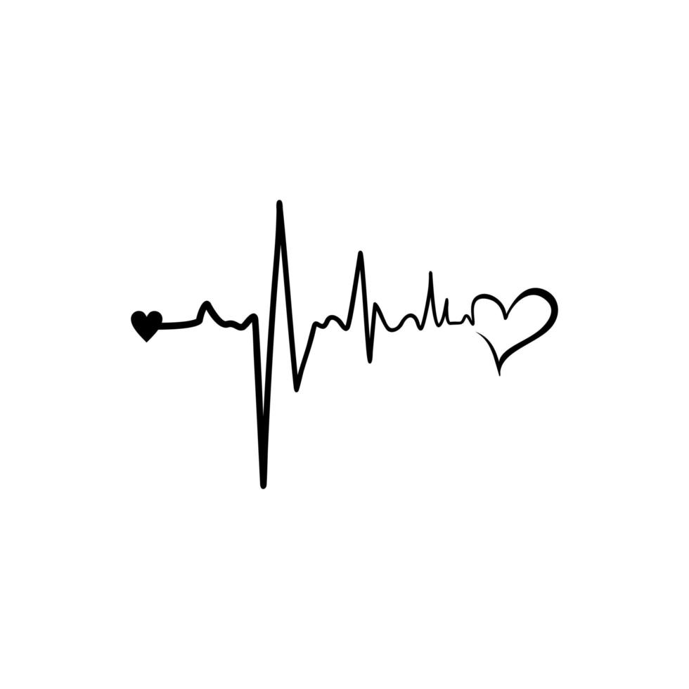 heart rate black and white illustration vector