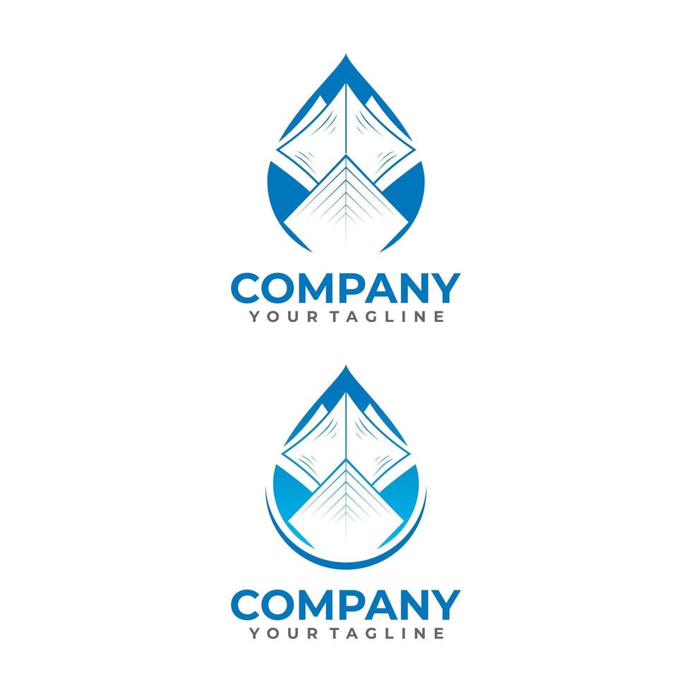 cruise ship and water logo concept vector