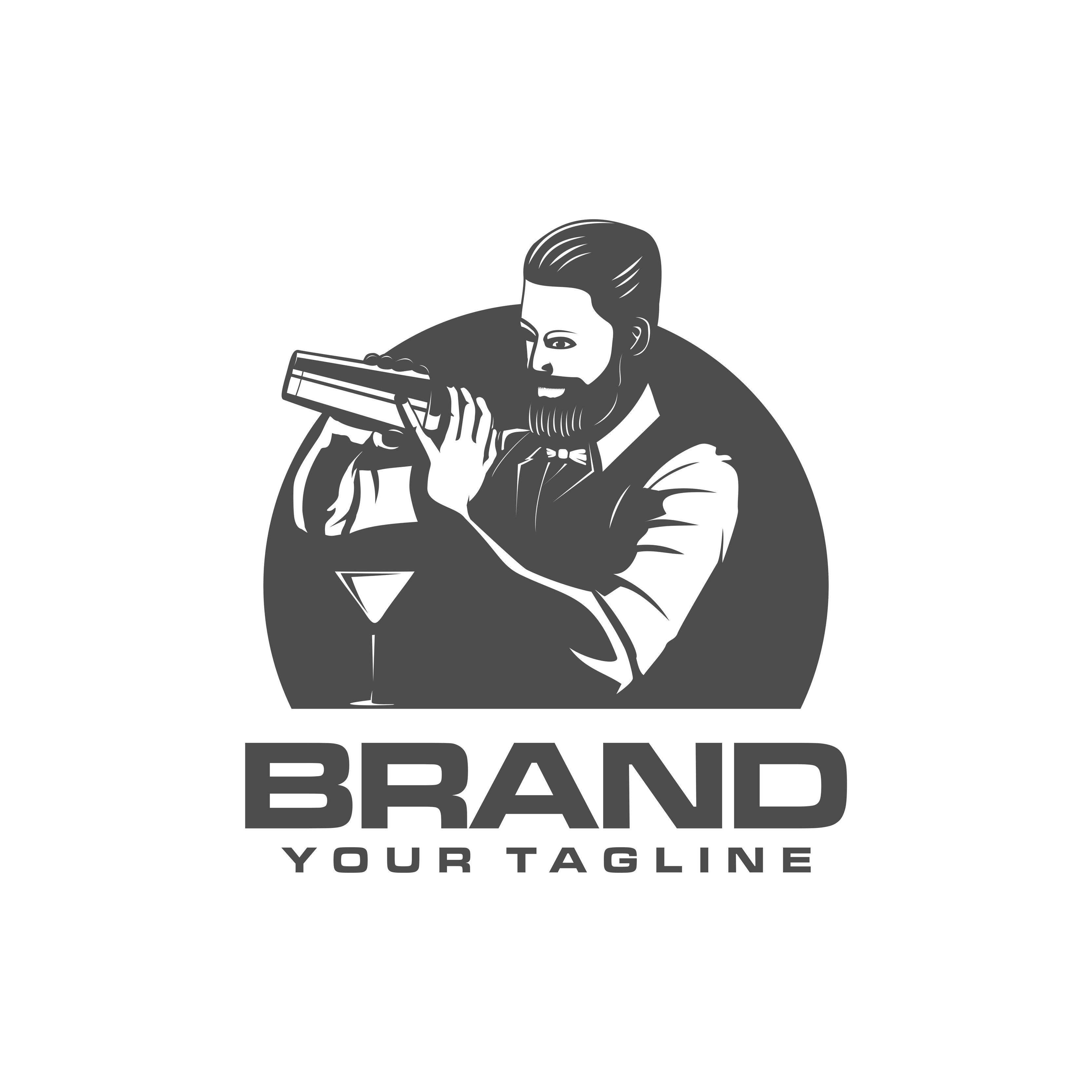 bartender man logo 5248686 Vector Art at Vecteezy