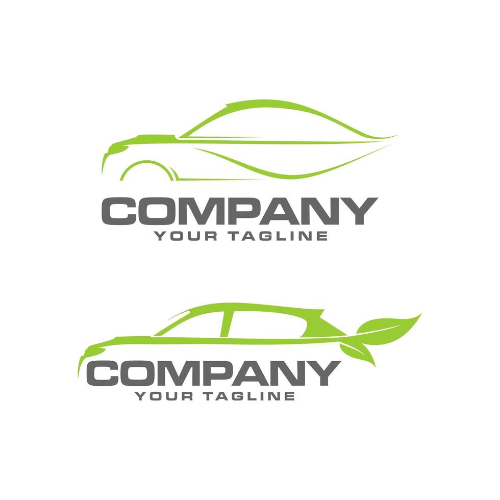 logotipo de coche ecológico vector