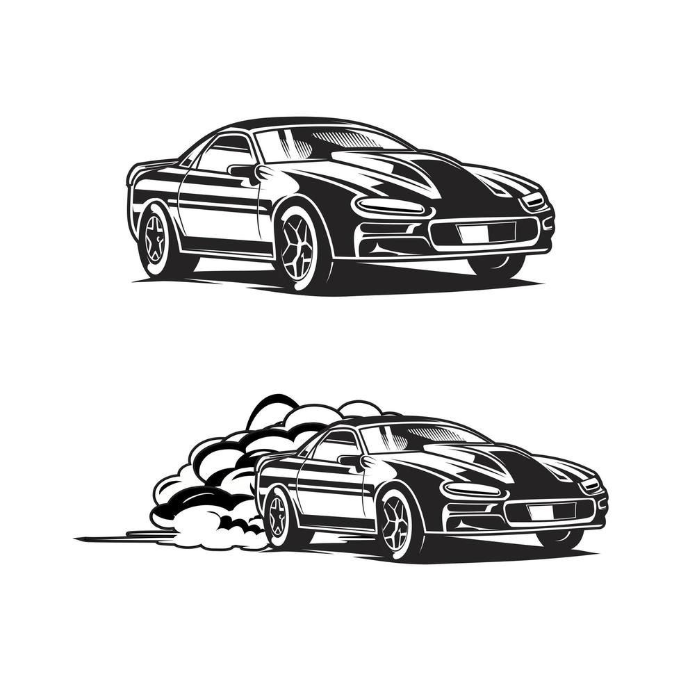 car drifting silhouette vector