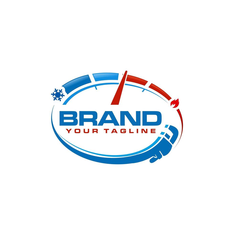heating and cooling repair logo vector