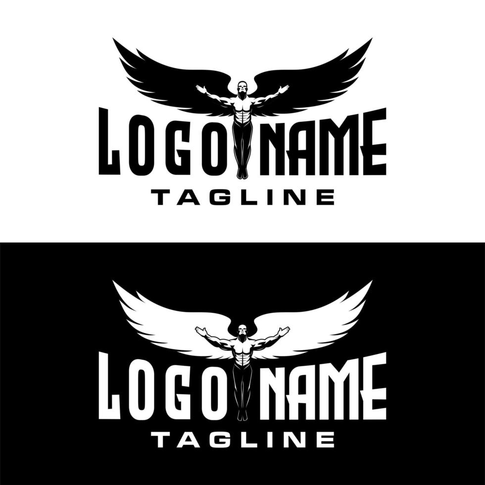 winged man logo vector