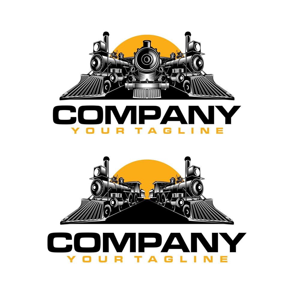 old train logo vector