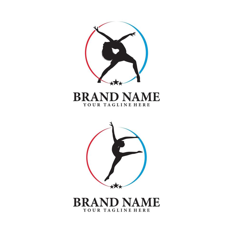 logotipo de baile de ballet vector