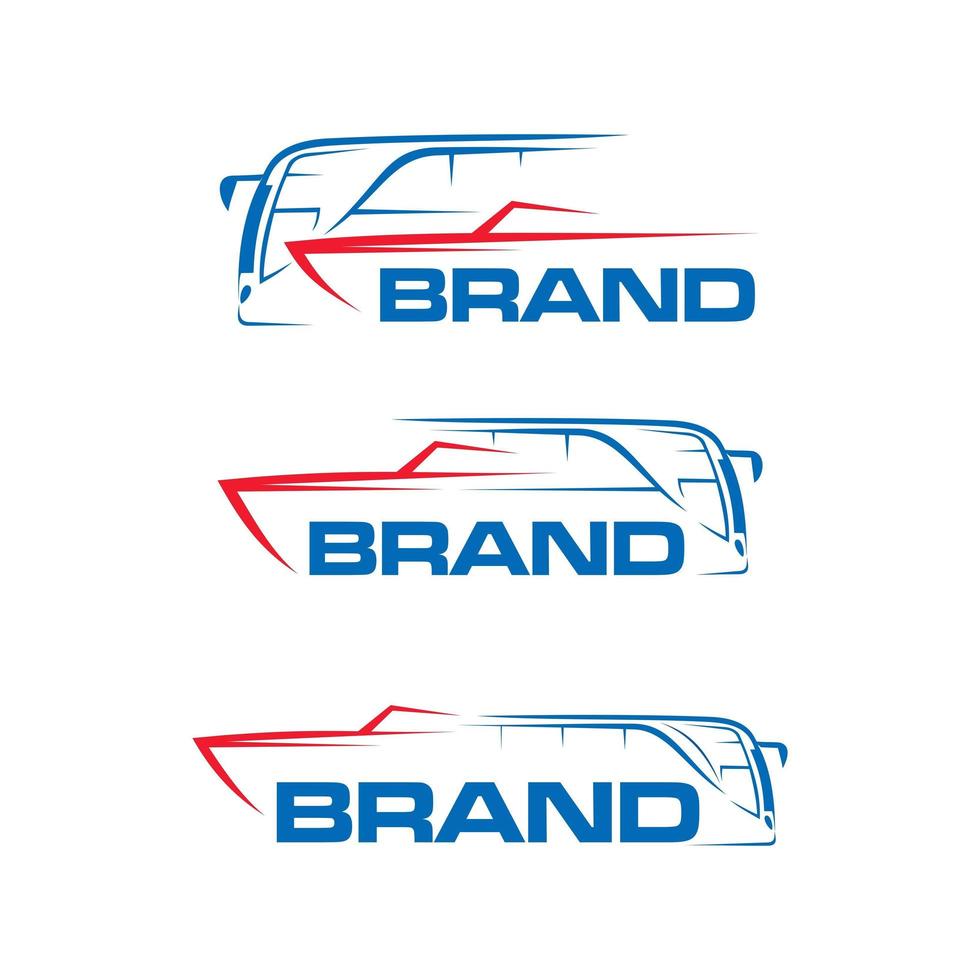logotipo de autobuses y barcos vector
