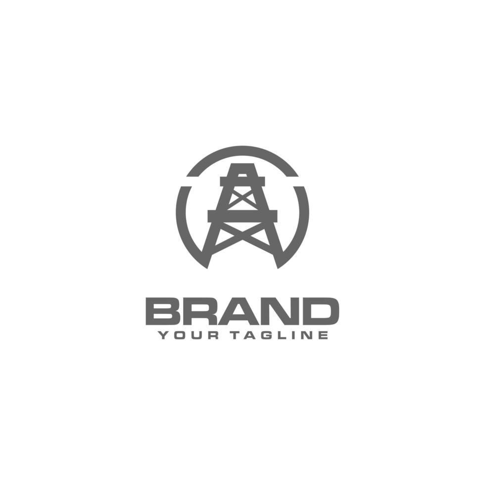 oil tower logo vector