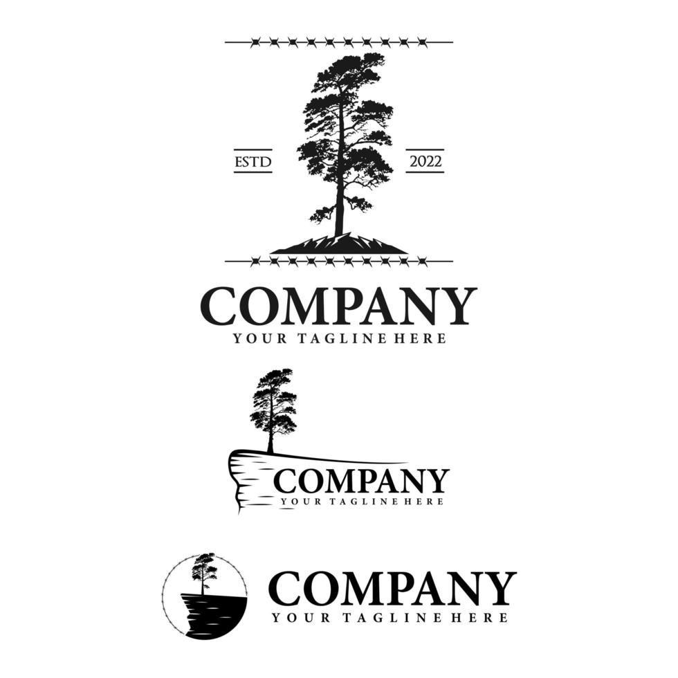 cliff edge tree logo vector