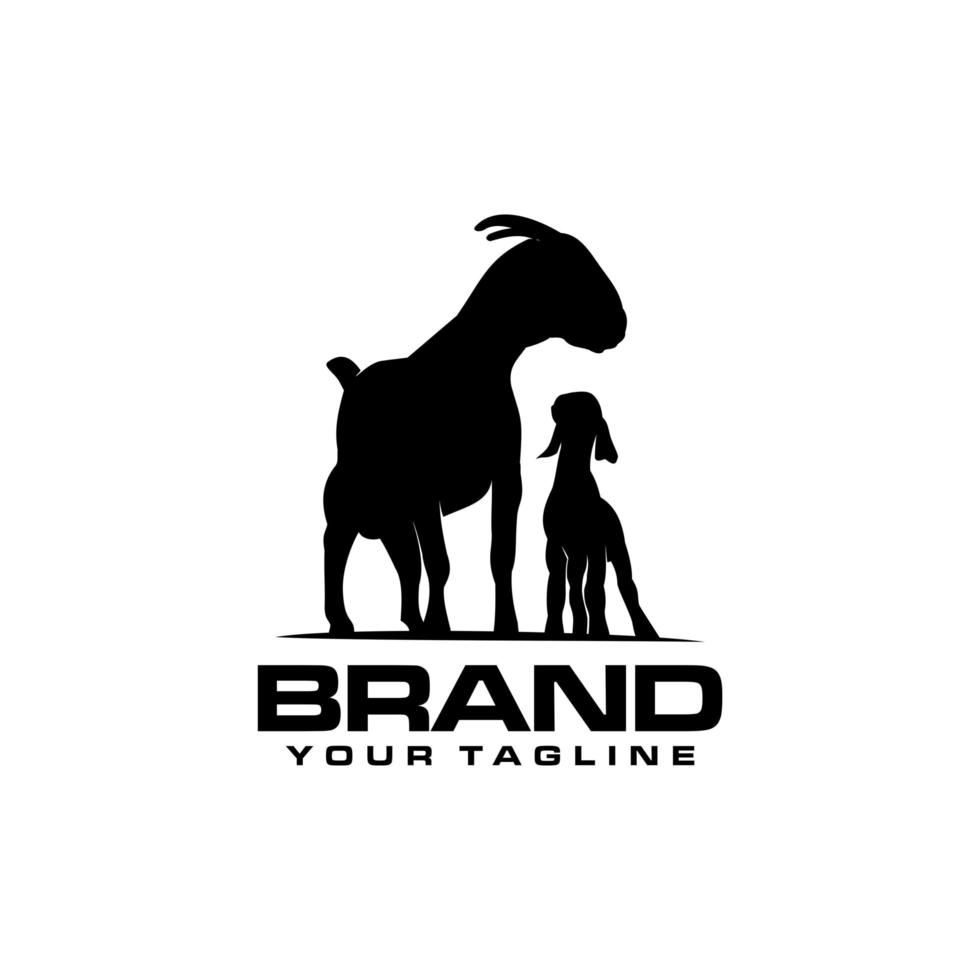 Goat with child logo vector