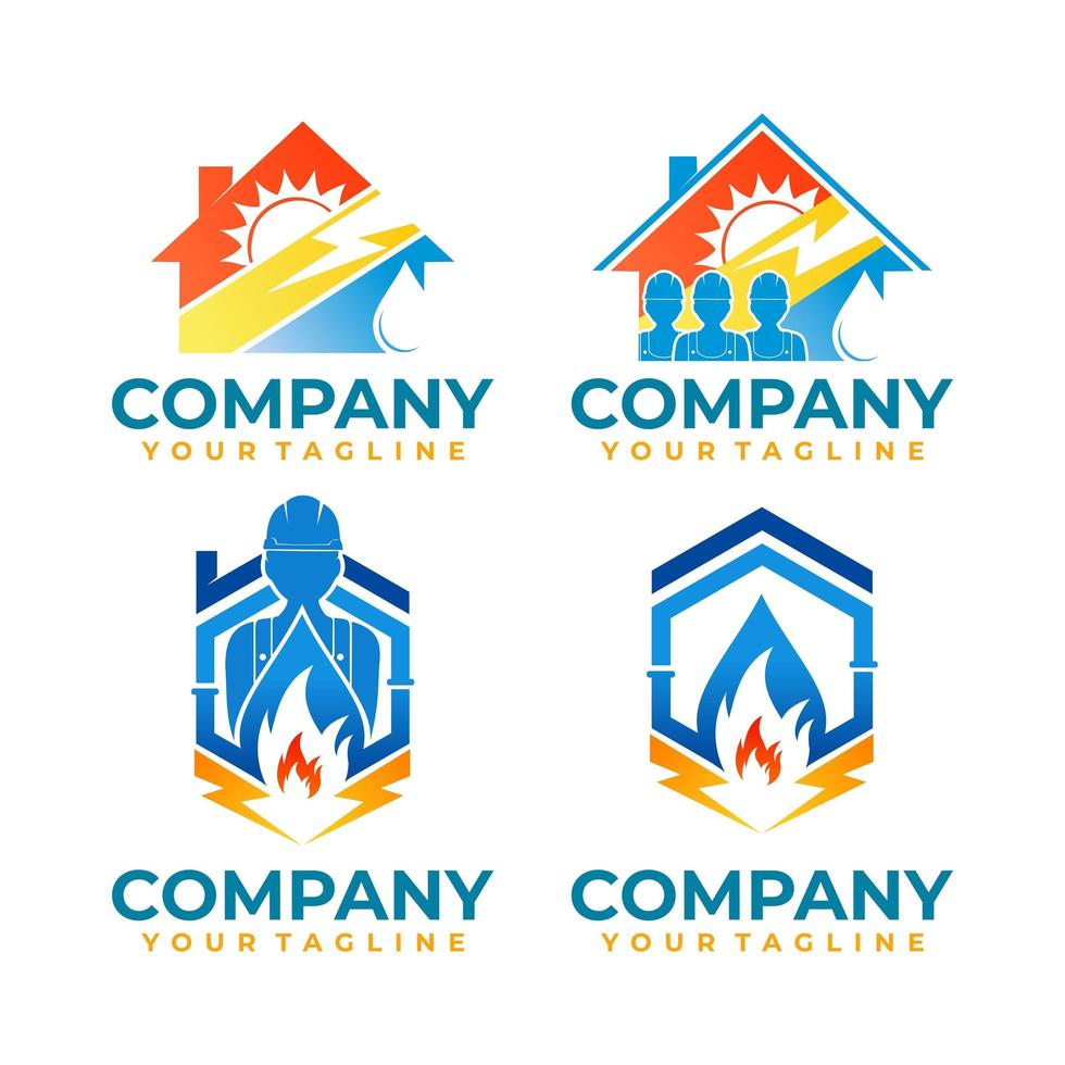 plumbing heating and water logo vector