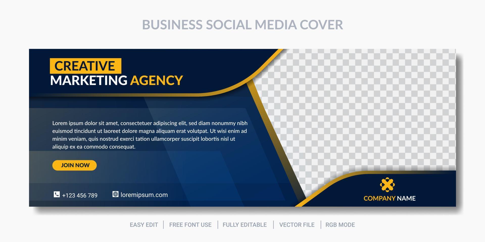 Digital business marketing cover social media or web banner template vector