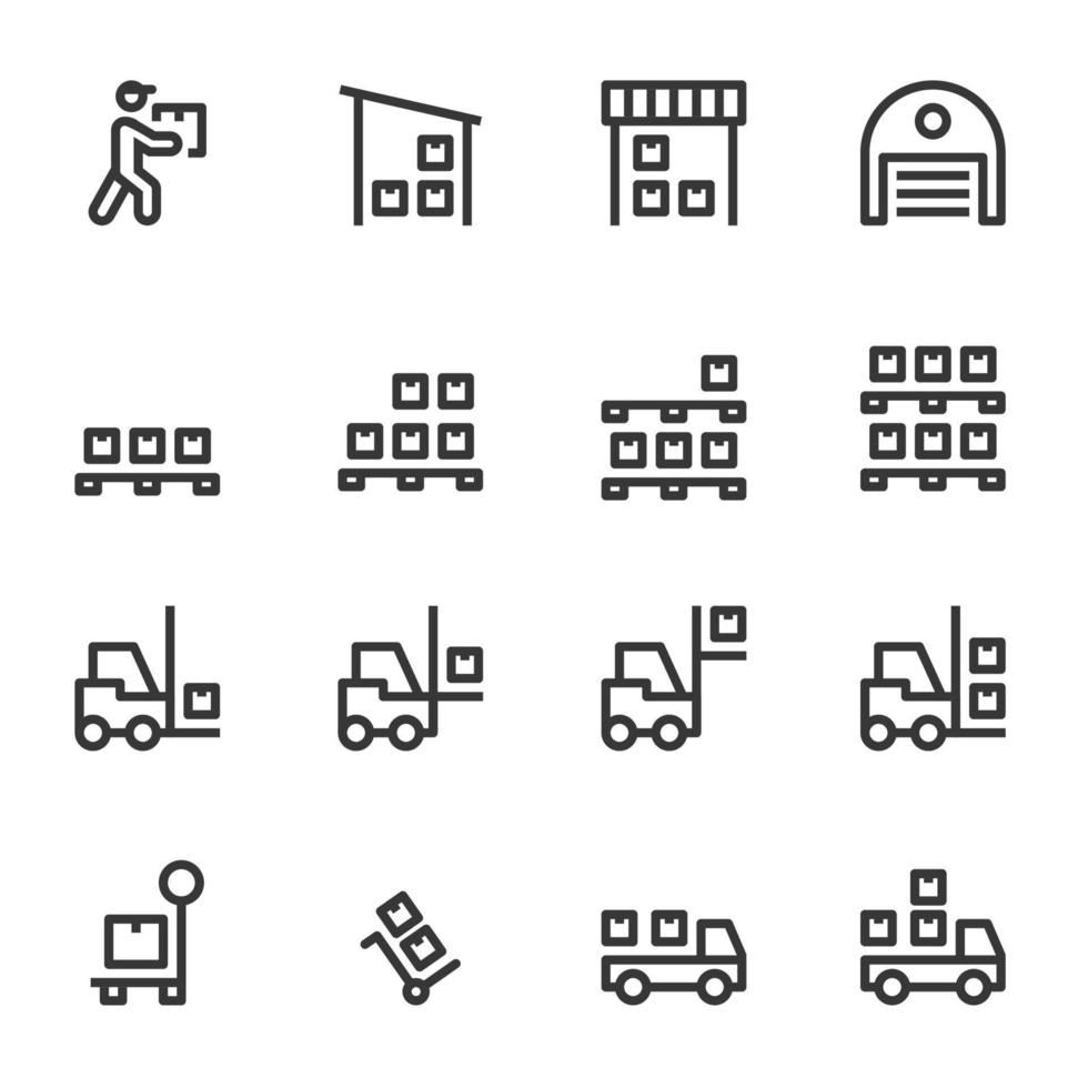 warehouse icon line vector illustration