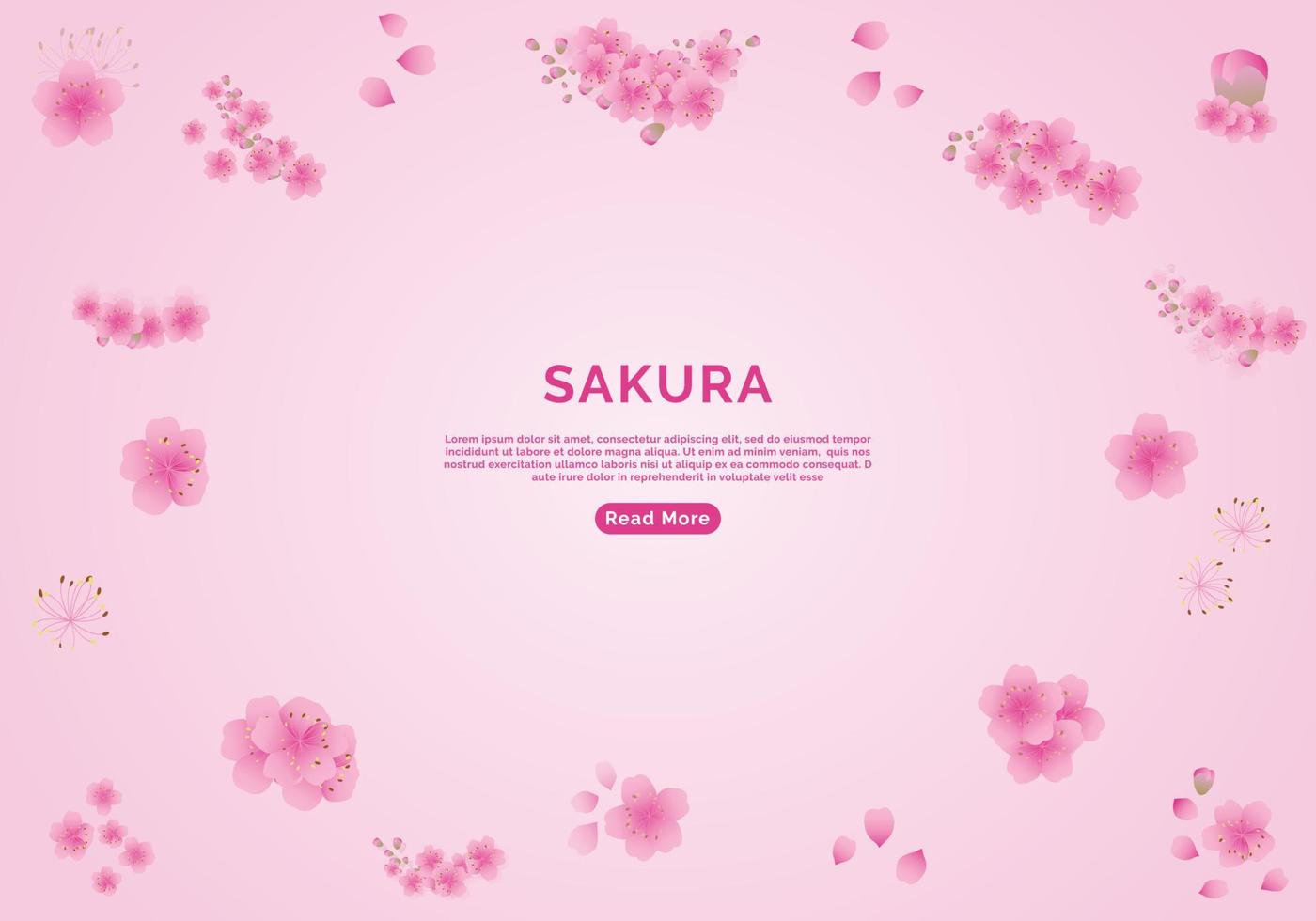 fondo de flores de sakura. flor de cerezo aislado fondo rosa vector