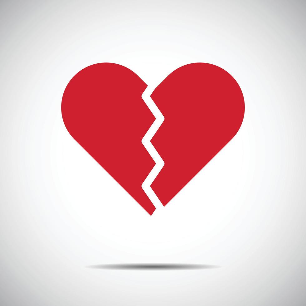 Heart Red Icon Vector , Heartbroken , Love Symbol