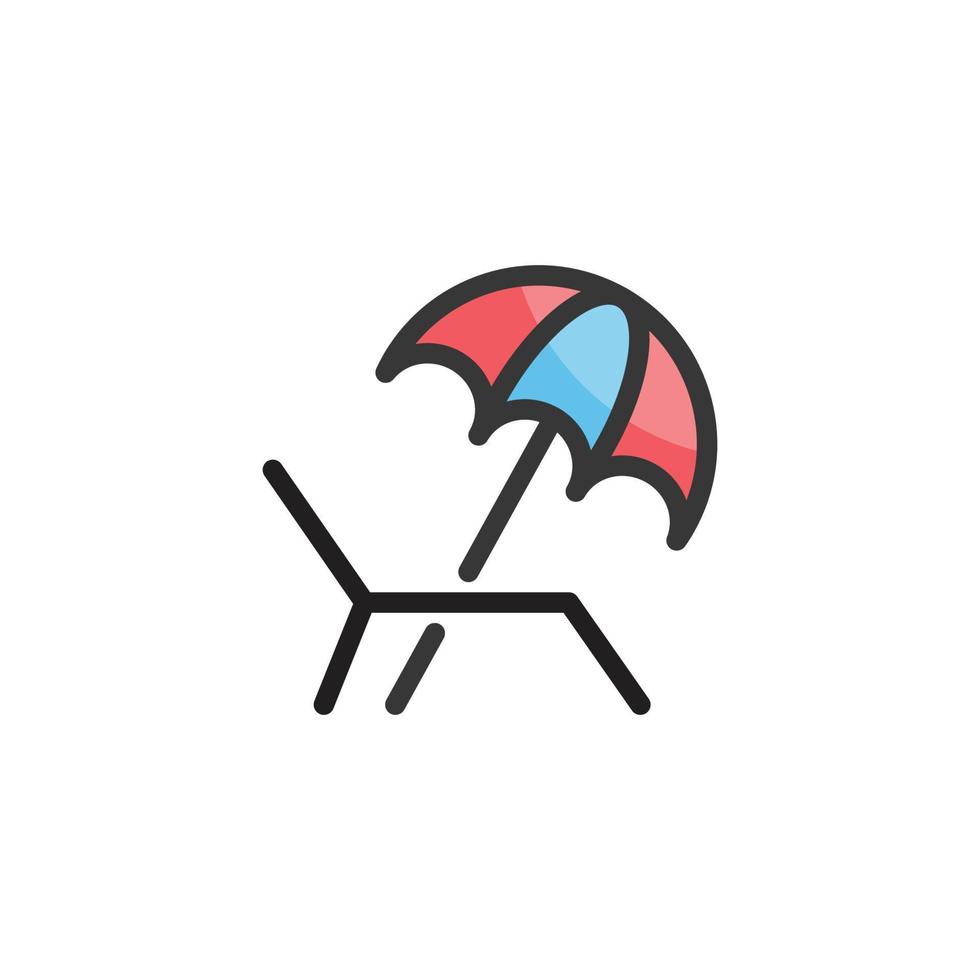 silla de playa icono logo vector ilustración