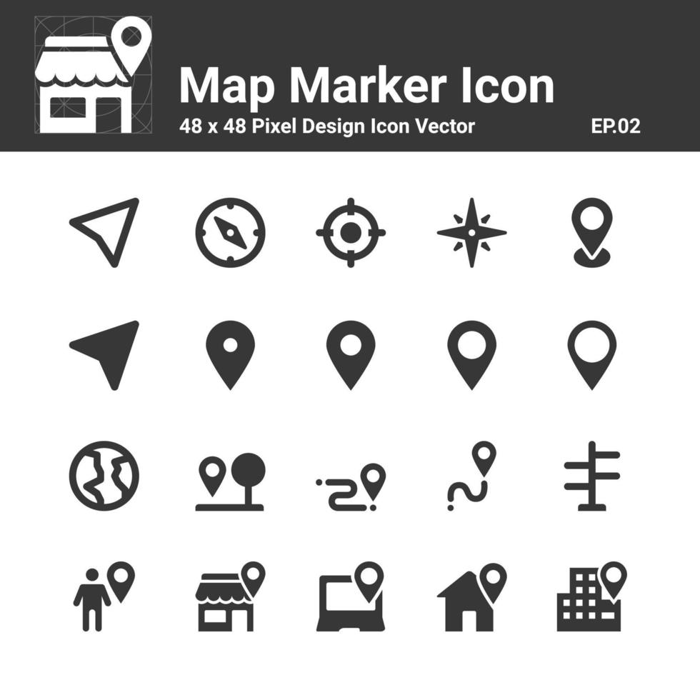 vector de ubicación de icono de marcador de mapa