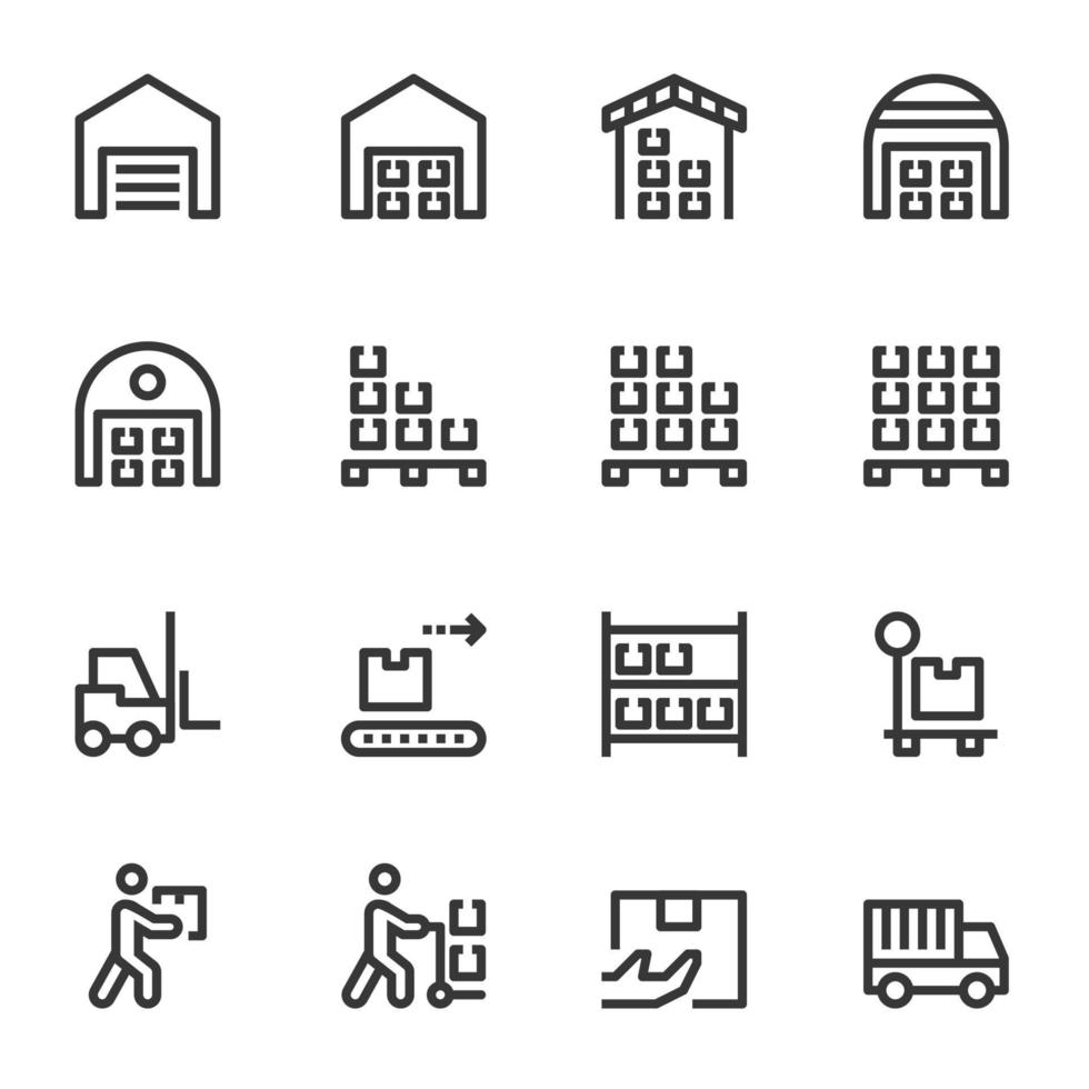 warehouse icon line vector illustration