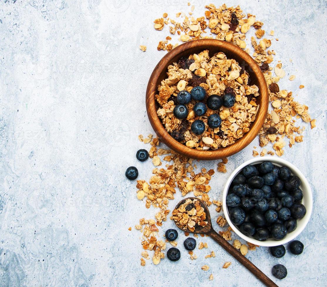 Bowl with granola photo