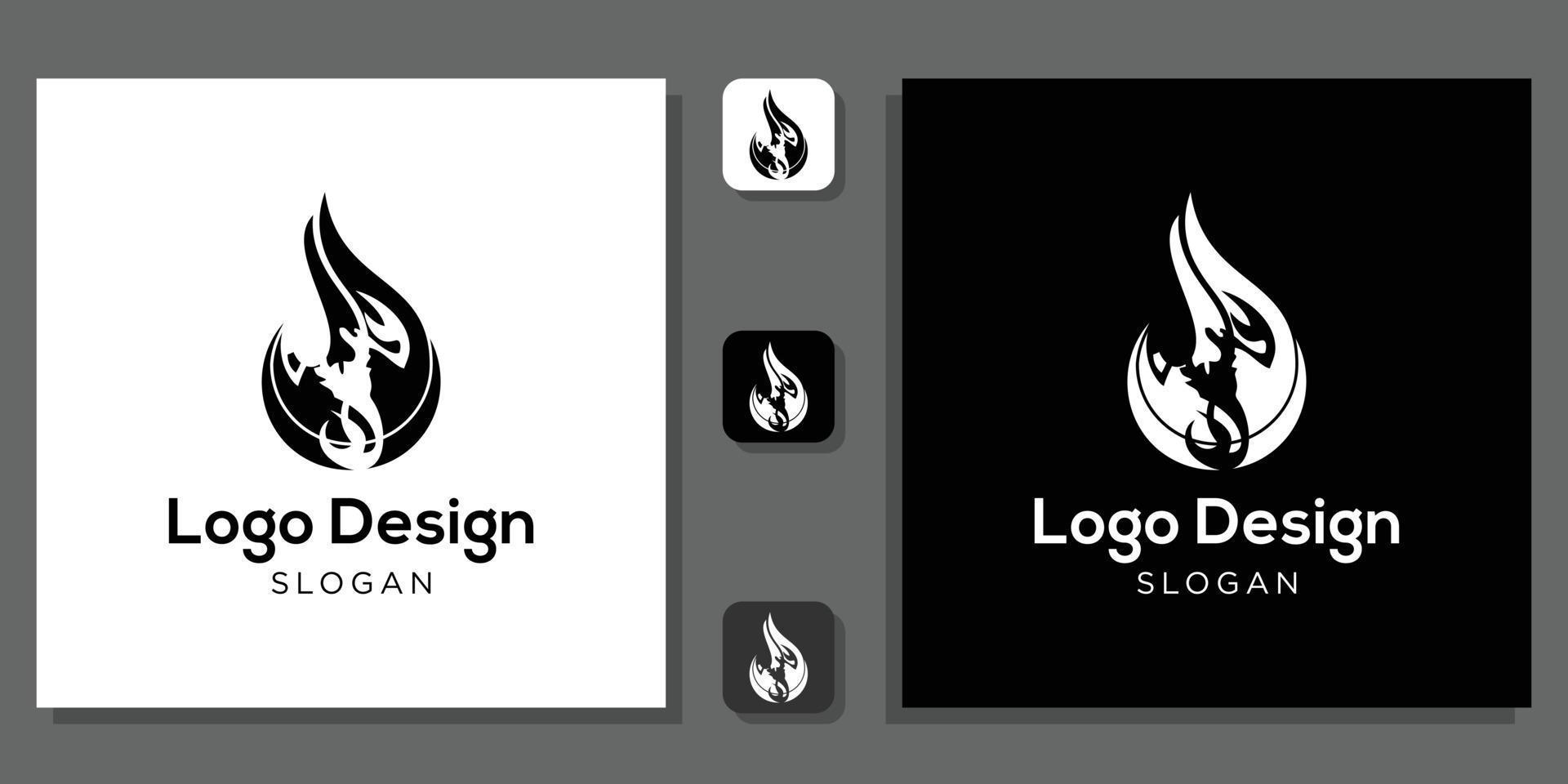 diseño de logotipo escorpión encender, quemar, llama, fuego, elemento, rojo, cola de concepto con plantilla de aplicación vector