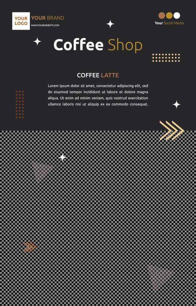 Coffee Shop Cafe Social Media Post Template Promotion Photo Space vector