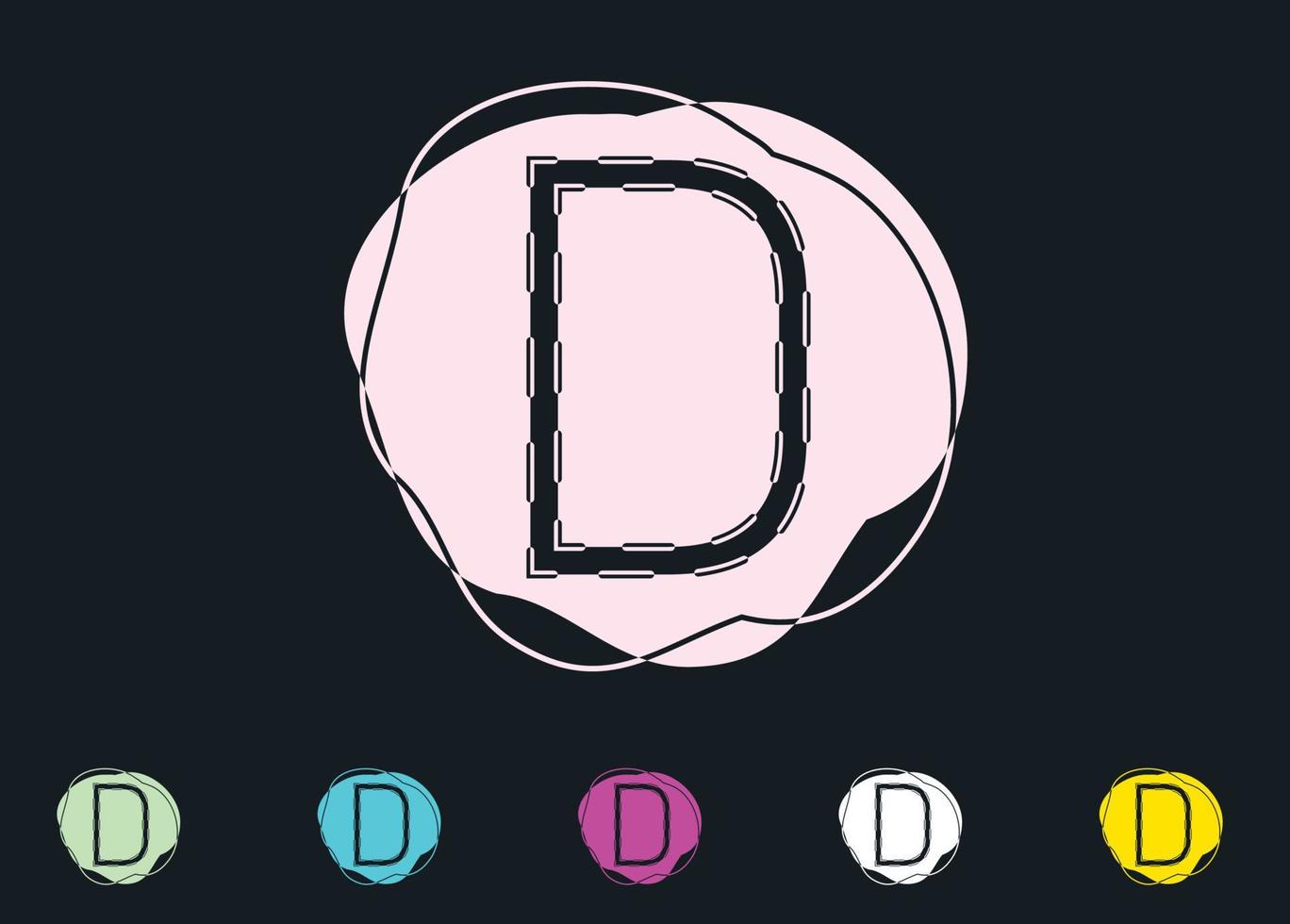 D letter logo and icon design template vector