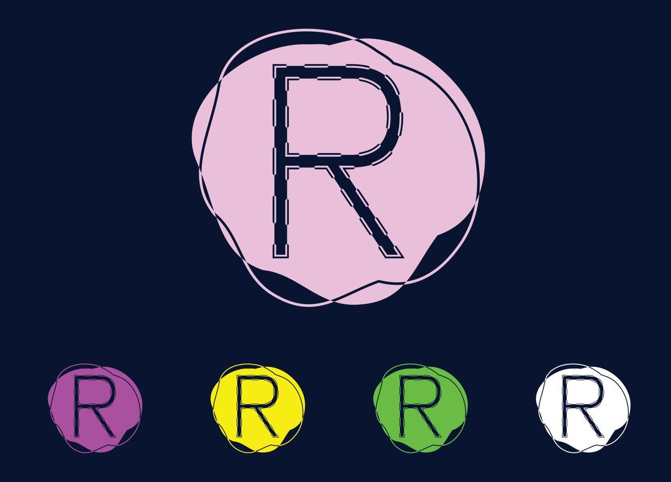 Plantilla de diseño de logotipo e icono de letra R vector