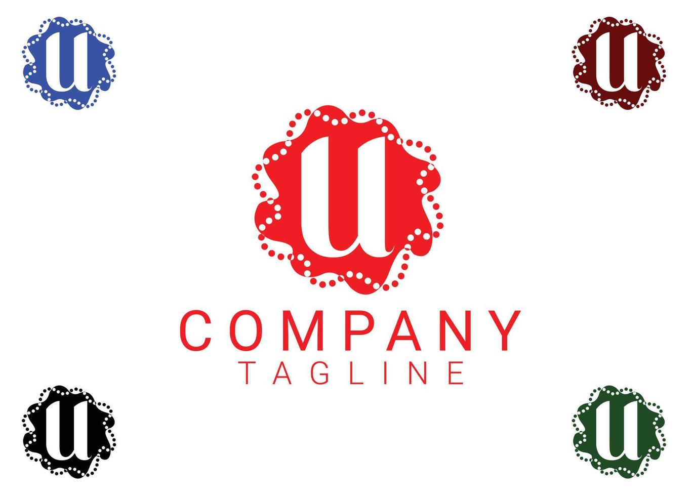 U letter logo and icon design template vector