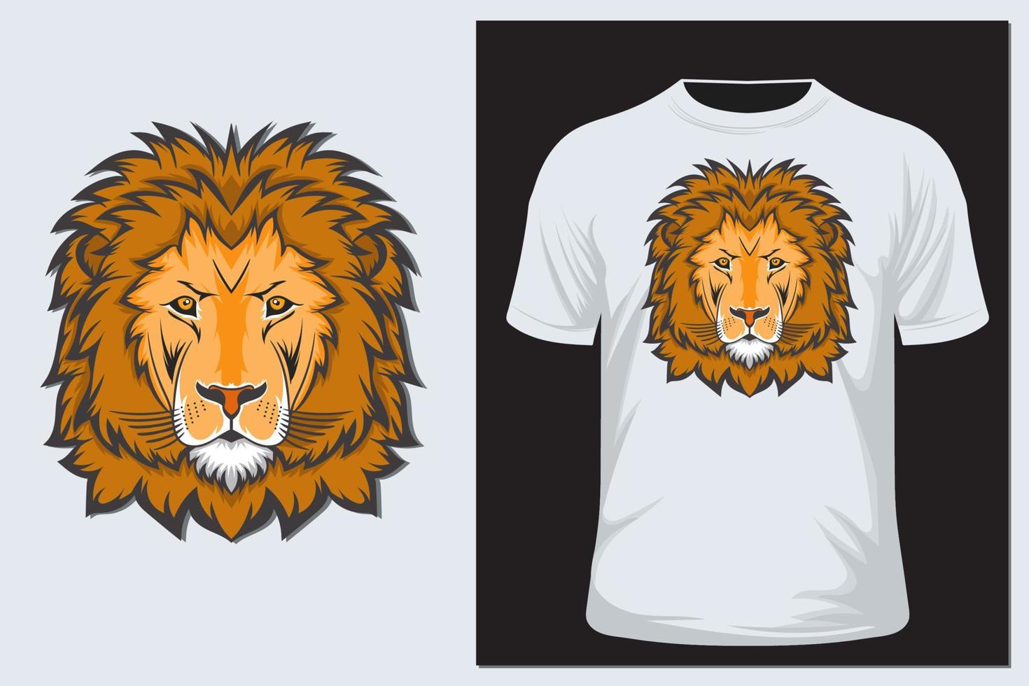 camiseta de ilustración de vector de león