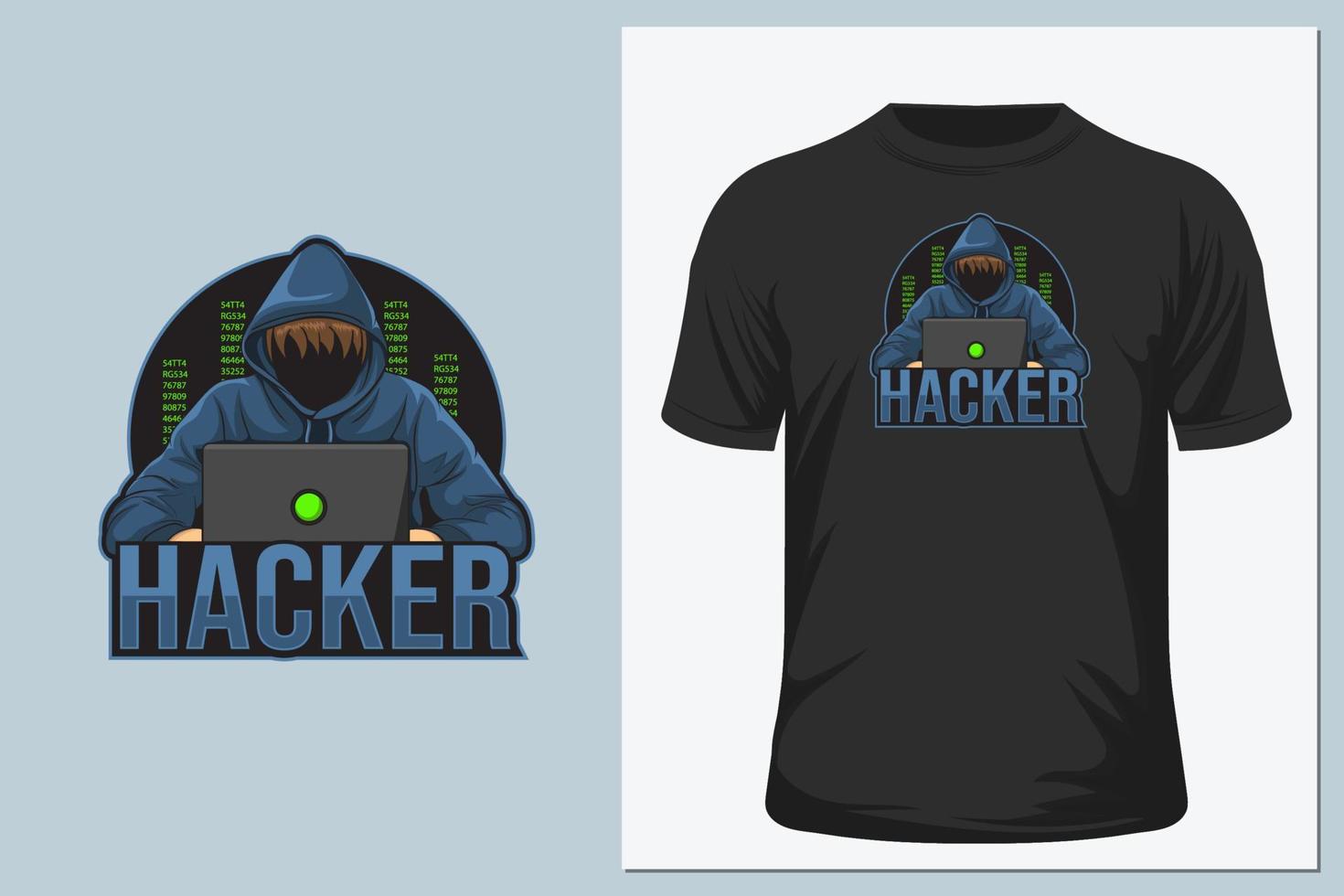 hacker vector ilustración camiseta