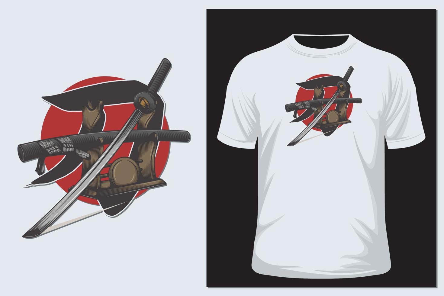 camiseta de ilustración vectorial samurai vector