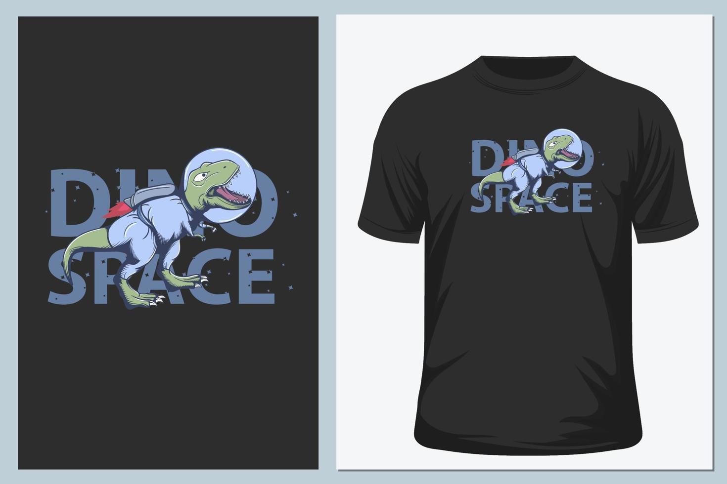 Space dinosaur t shirt vector