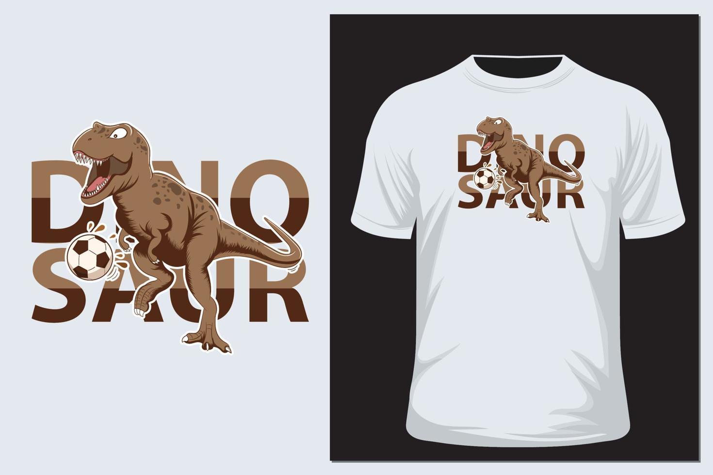 camiseta de ilustración de vector de fútbol de dinosaurio