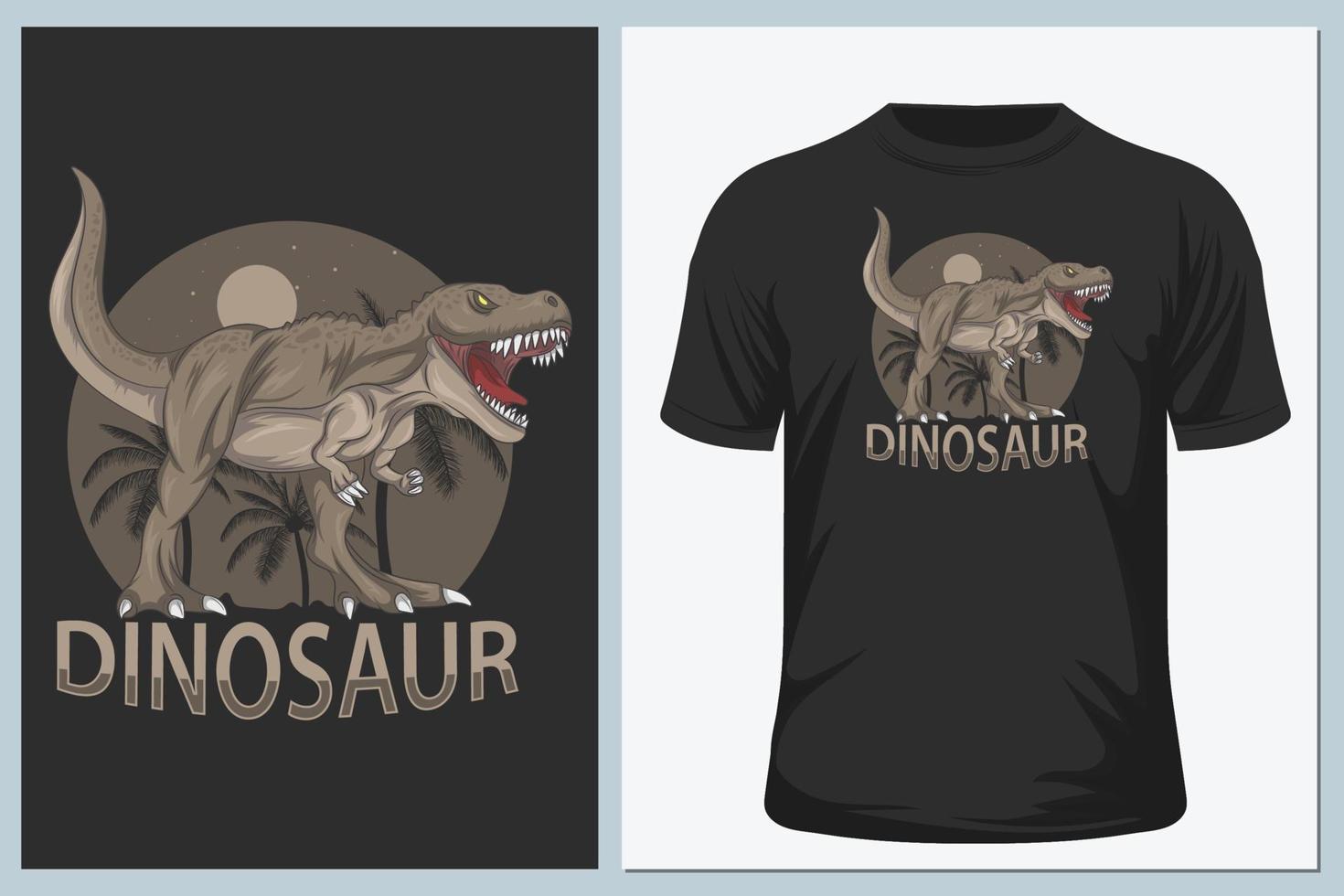 camiseta de ilustración de vector de dinosaurio