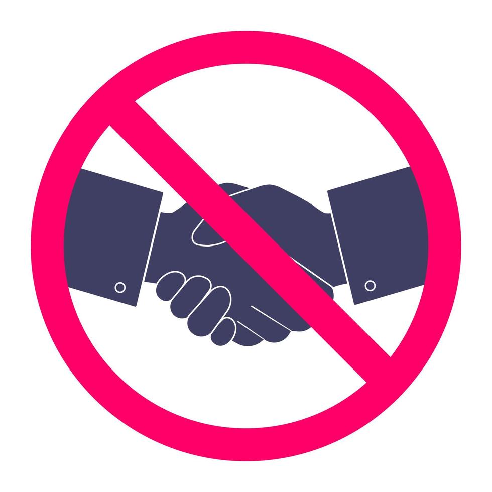 No handshake icon sign vector