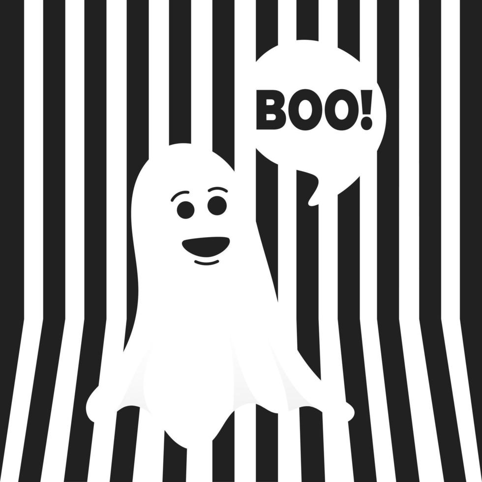 Boo ghost halloween message concept. vector