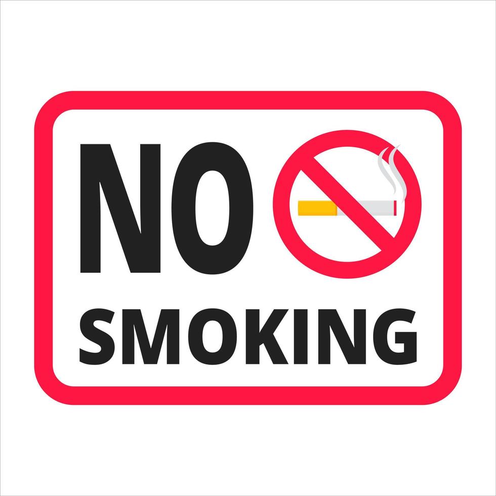señal de no fumar. icono de signo prohibido aislado en la ilustración de vector de fondo blanco