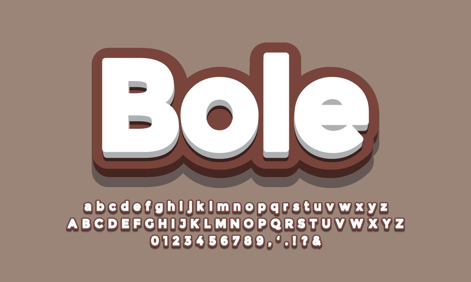 chocolate with white 3d font effect or text effect design vector