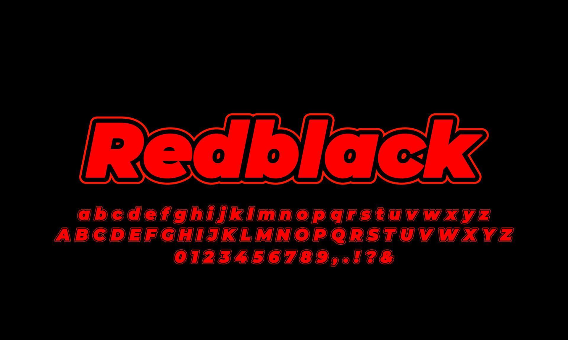 red and black line bold alphabet or letter text effect or font effect
