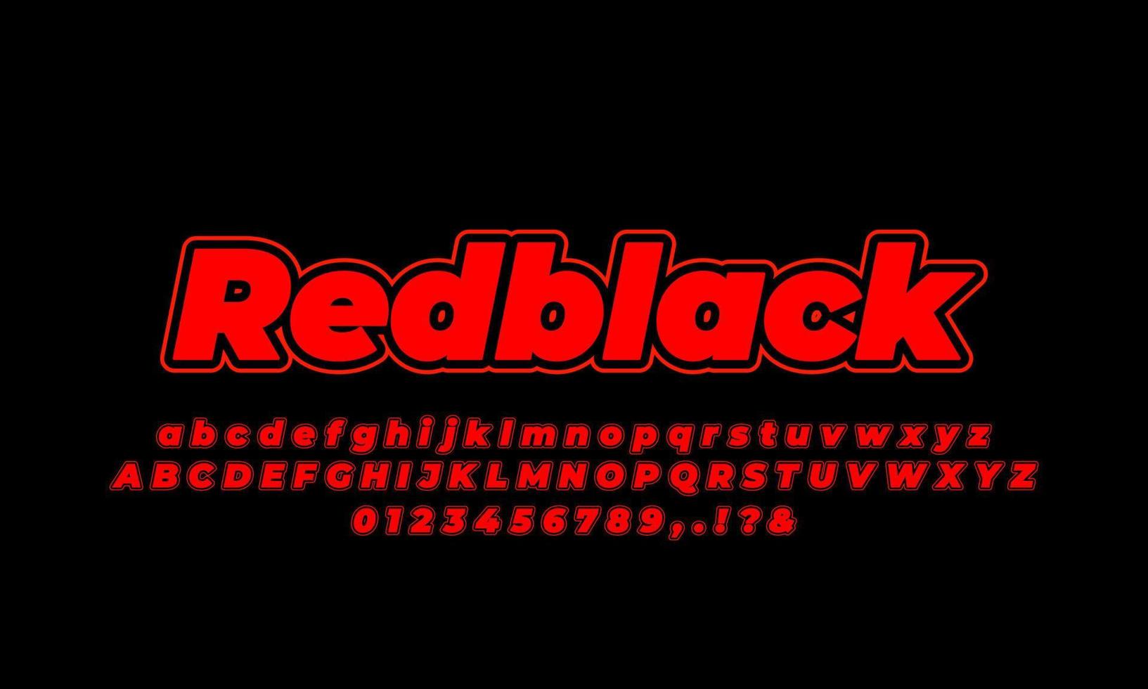 red and black line bold  alphabet or letter text effect or font effect design vector