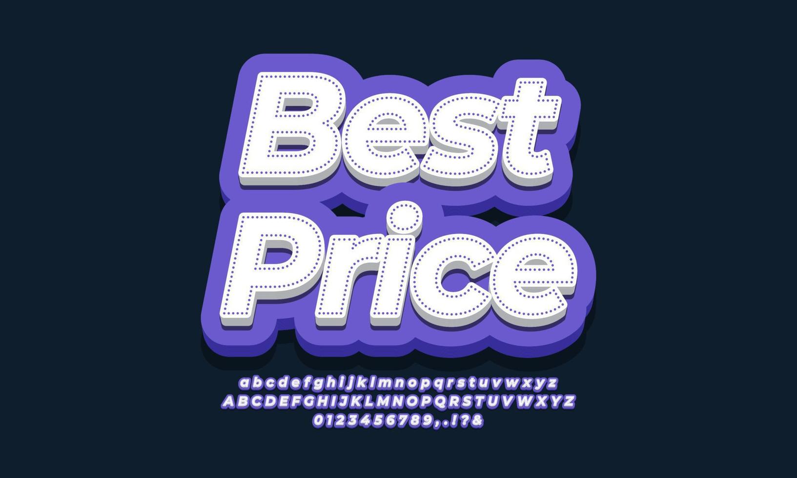 mejor precio fuente texto etiqueta anuncios 3d diseño púrpura vector